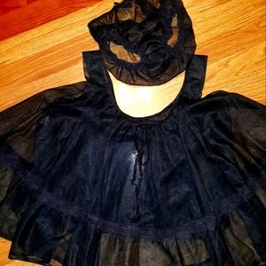 Vintage black babydoll nighty with panties